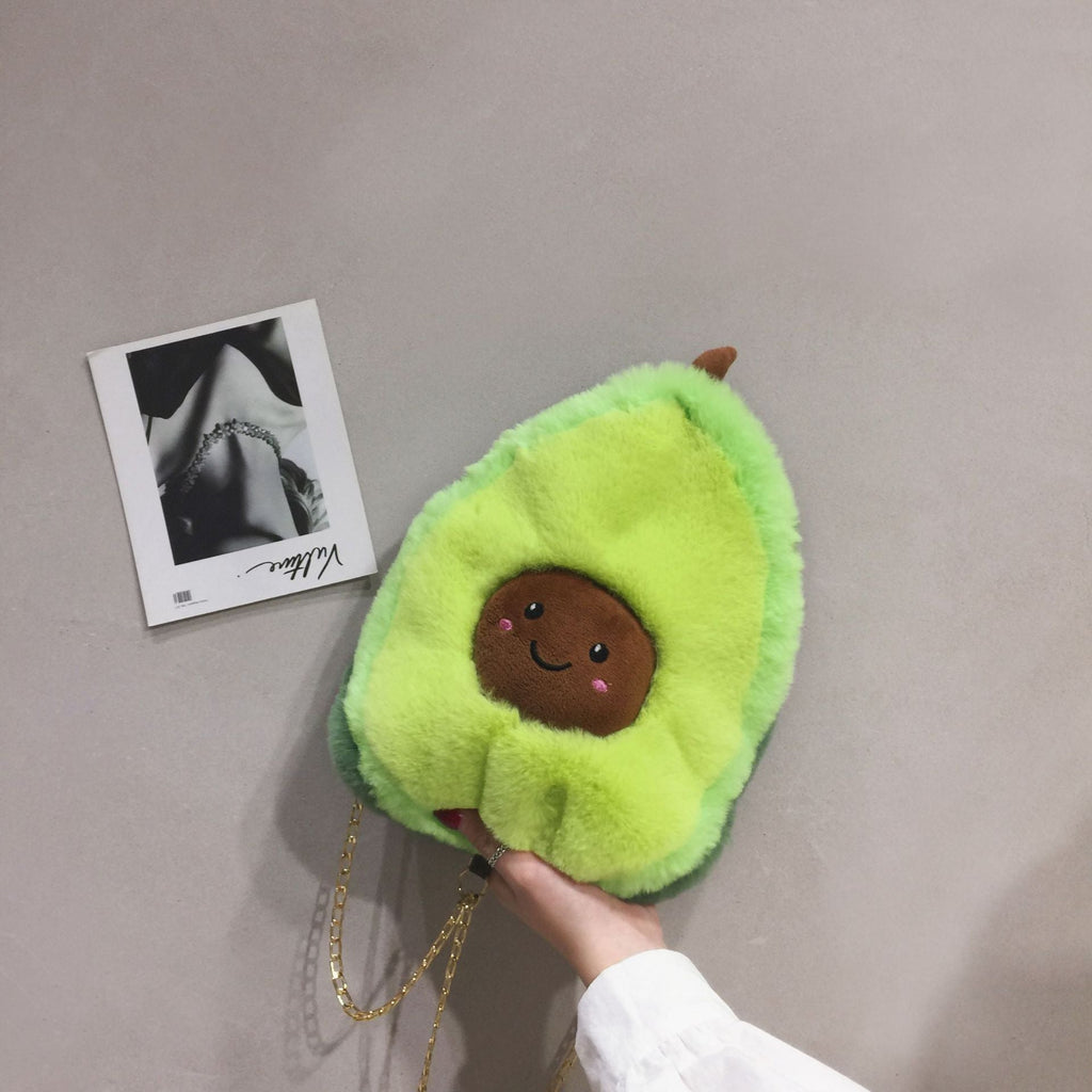 Fluffy Adorable Avocado Plush Bag - Kawaiies - Adorable - Cute - Plushies - Plush - Kawaii