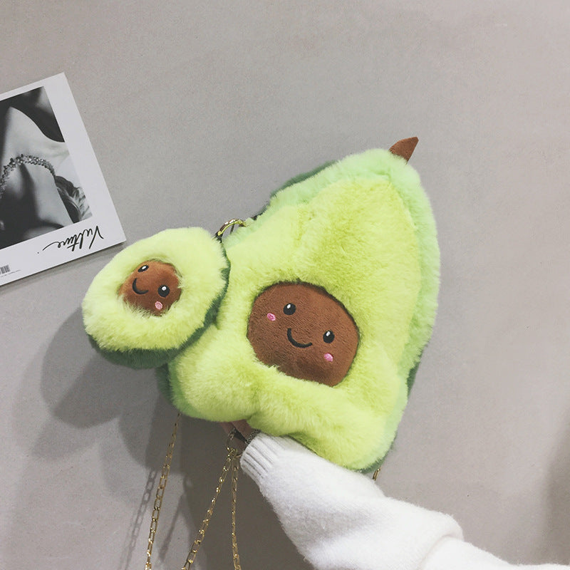 Fluffy Adorable Avocado Plush Bag - Kawaiies - Adorable - Cute - Plushies - Plush - Kawaii
