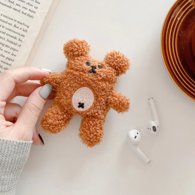 Fluffy Bear Airpods Case (1&2&Pro) - Kawaiies - Adorable - Cute - Plushies - Plush - Kawaii