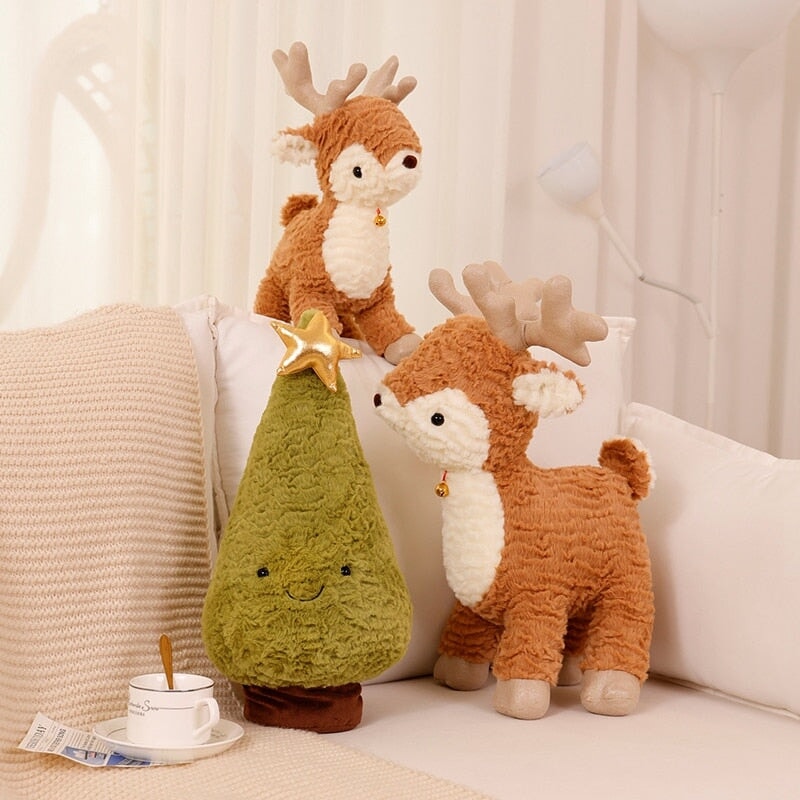 Fluffy Christmas Tree & Reindeer Plushie - Kawaiies - Adorable - Cute - Plushies - Plush - Kawaii