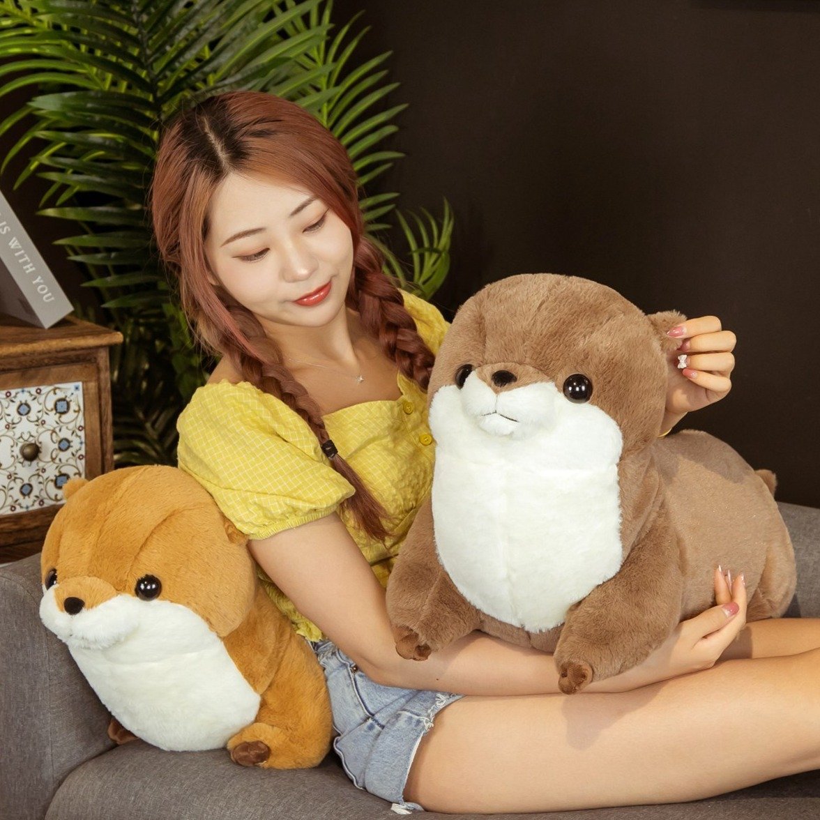 Fluffy Chubby Otter Plushies - Kawaiies - Adorable - Cute - Plushies - Plush - Kawaii