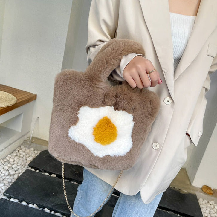 Fluffy Egg Mini Tote - Kawaiies - Adorable - Cute - Plushies - Plush - Kawaii