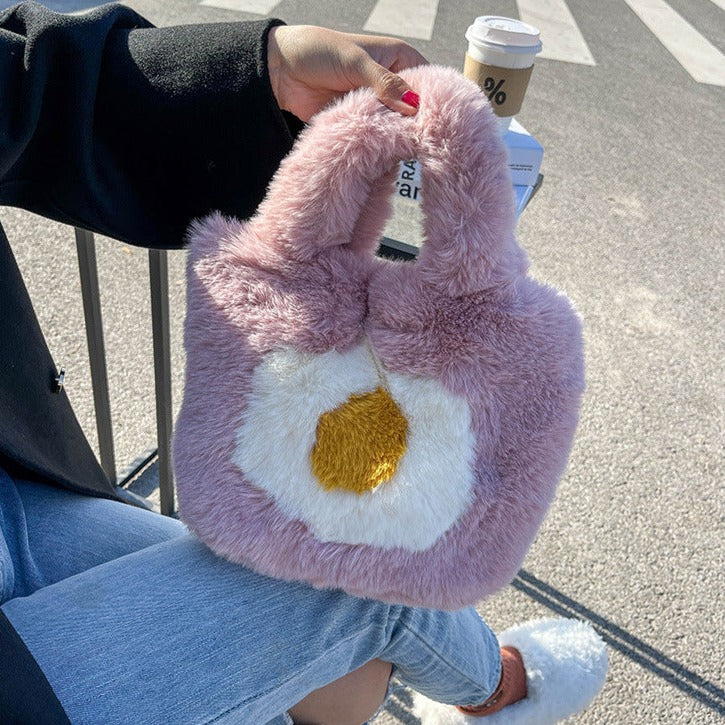 Fluffy Egg Mini Tote - Kawaiies - Adorable - Cute - Plushies - Plush - Kawaii