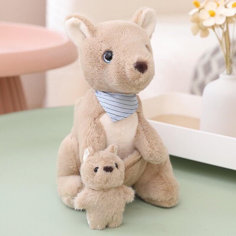 Fluffy Mother & Baby Kangaroo Plushie - Kawaiies - Adorable - Cute - Plushies - Plush - Kawaii