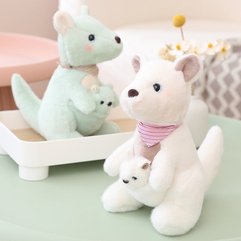 Fluffy Mother & Baby Kangaroo Plushie - Kawaiies - Adorable - Cute - Plushies - Plush - Kawaii