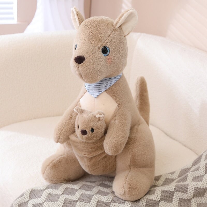 Fluffy Mother & Baby Kangaroo Plushie - Kawaiies - Adorable - Cute - Plushies - Plush - Kawaii