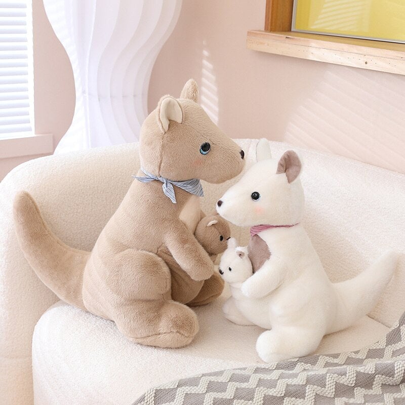 Fluffy Mother & Baby Kangaroo Plushie - Kawaiies - Adorable - Cute - Plushies - Plush - Kawaii
