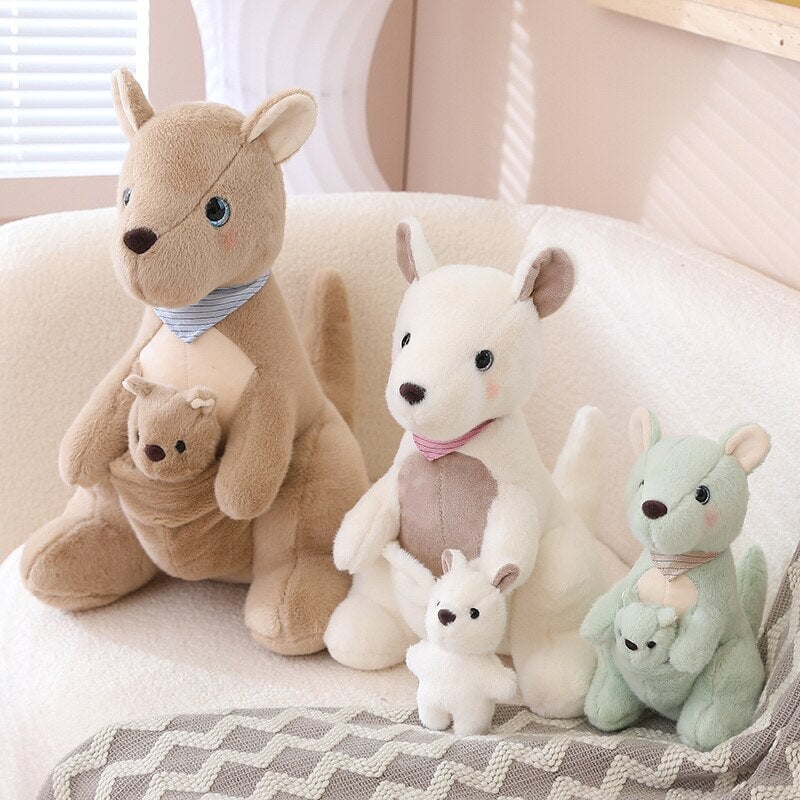 Fluffy Mother & Baby Kangaroo Plushie - Kawaiies - Adorable - Cute - Plushies - Plush - Kawaii