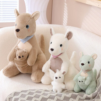 Fluffy Mother & Baby Kangaroo Plushie - Kawaiies - Adorable - Cute - Plushies - Plush - Kawaii