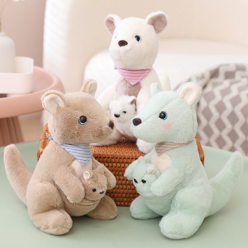 Fluffy Mother & Baby Kangaroo Plushie - Kawaiies - Adorable - Cute - Plushies - Plush - Kawaii