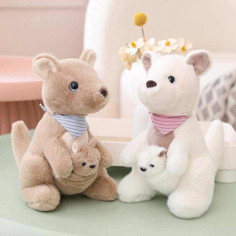 Fluffy Mother & Baby Kangaroo Plushie - Kawaiies - Adorable - Cute - Plushies - Plush - Kawaii