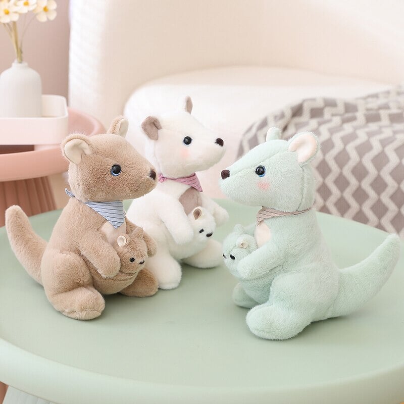 Fluffy Mother & Baby Kangaroo Plushie - Kawaiies - Adorable - Cute - Plushies - Plush - Kawaii