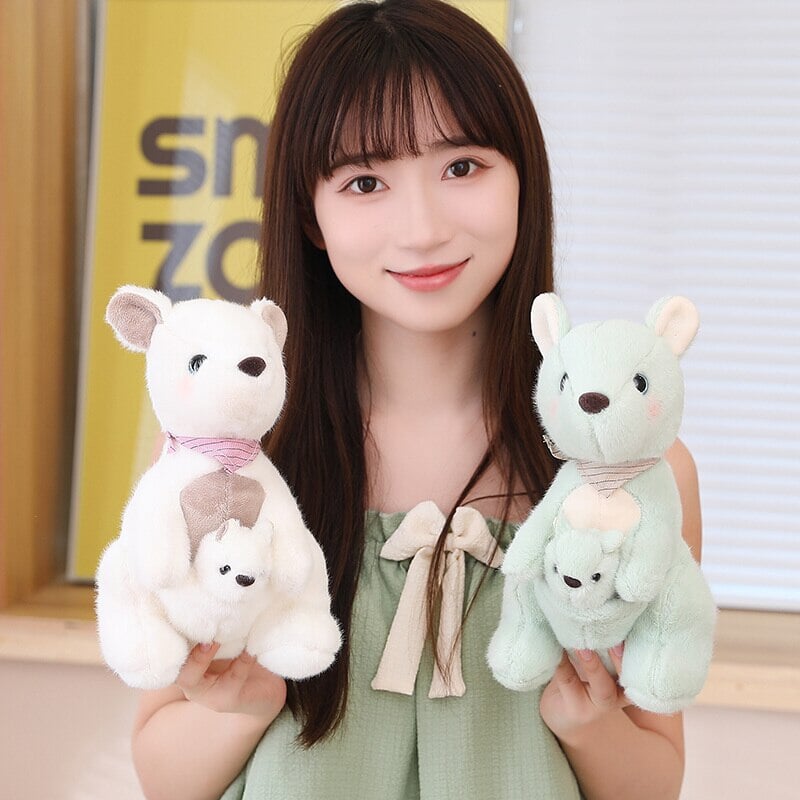 Fluffy Mother & Baby Kangaroo Plushie - Kawaiies - Adorable - Cute - Plushies - Plush - Kawaii