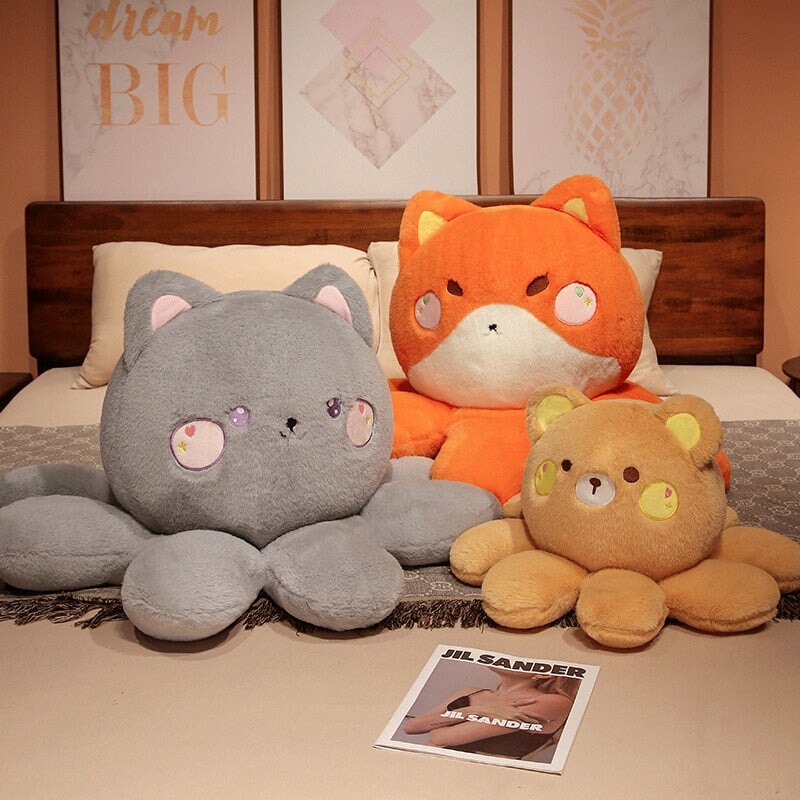 Fluffy Octo-Animal Fox Cat Bunny Bear Plushies | NEW - Kawaiies - Adorable - Cute - Plushies - Plush - Kawaii