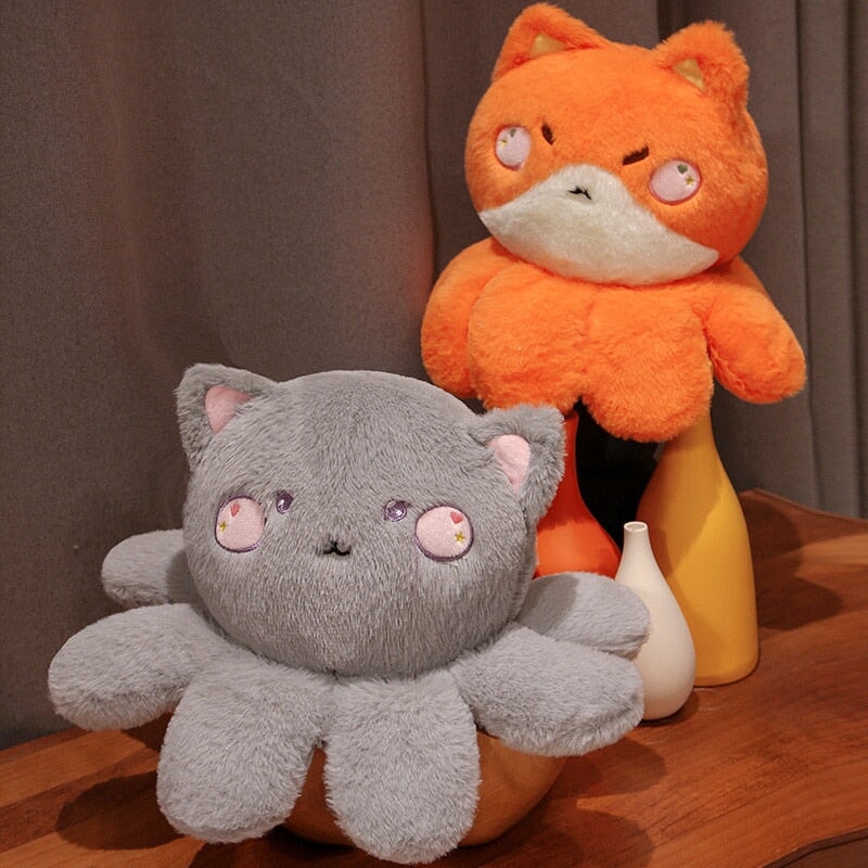 Fluffy Octo-Animal Fox Cat Bunny Bear Plushies | NEW - Kawaiies - Adorable - Cute - Plushies - Plush - Kawaii