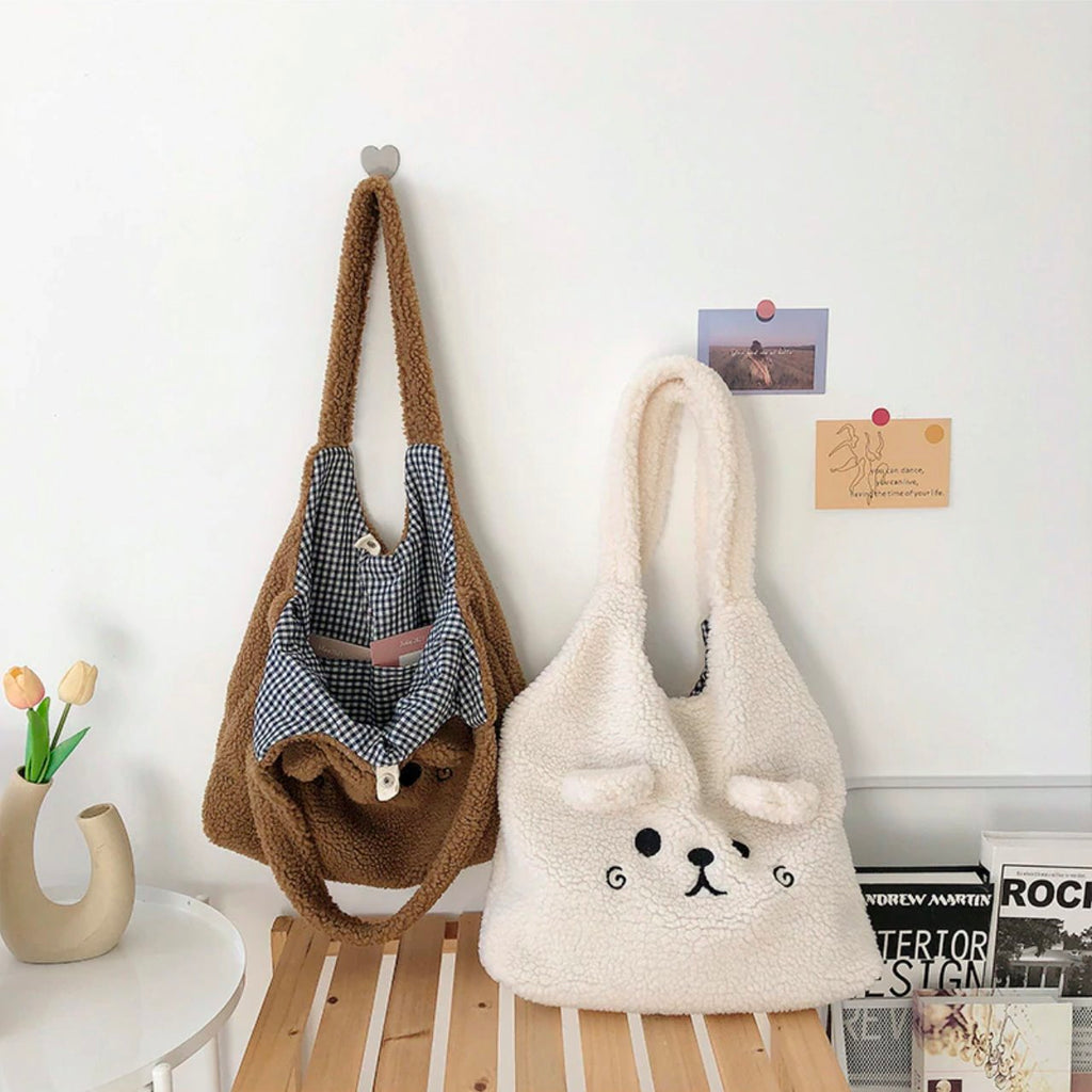 Fluffy Pup Tote - Kawaiies - Adorable - Cute - Plushies - Plush - Kawaii