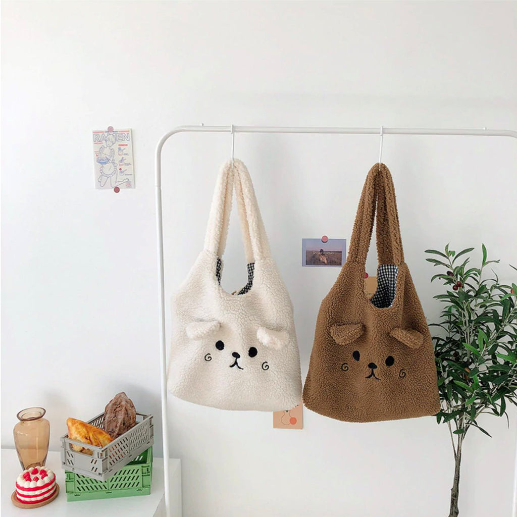 Fluffy Pup Tote - Kawaiies - Adorable - Cute - Plushies - Plush - Kawaii