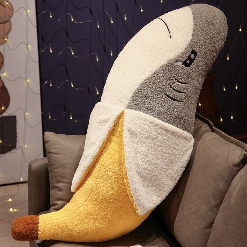 Fluffy Shark Banana Plushie - Kawaiies - Adorable - Cute - Plushies - Plush - Kawaii