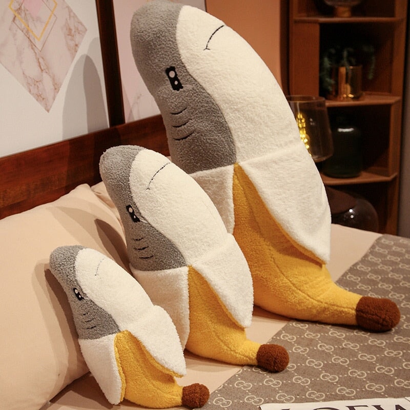 Fluffy Shark Banana Plushie - Kawaiies - Adorable - Cute - Plushies - Plush - Kawaii