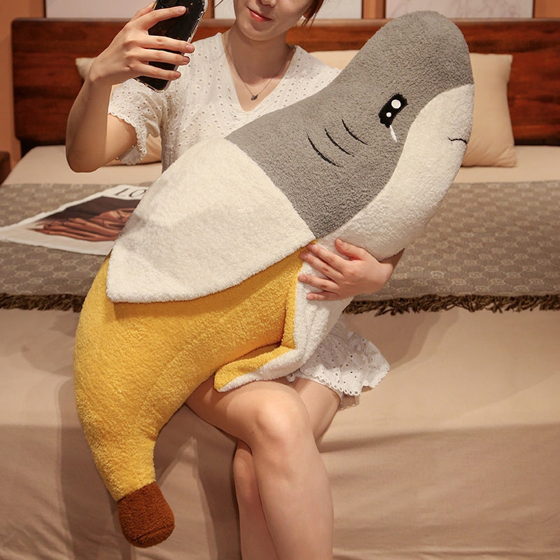 Fluffy Shark Banana Plushie - Kawaiies - Adorable - Cute - Plushies - Plush - Kawaii