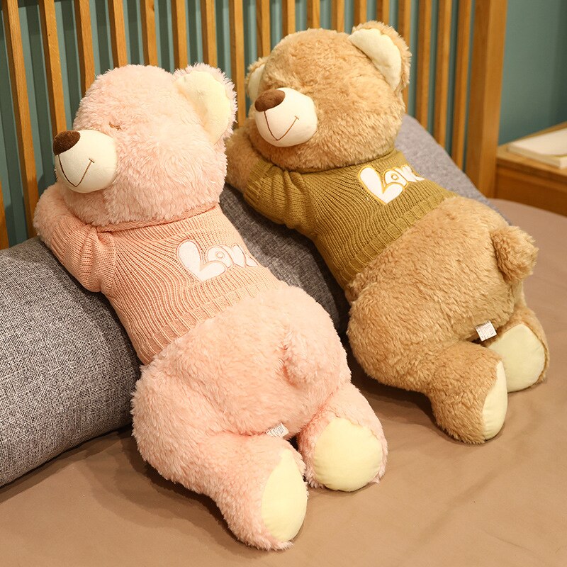 Fluffy Sleeping Brown White Dog Bear Plushie - Kawaiies - Adorable - Cute - Plushies - Plush - Kawaii