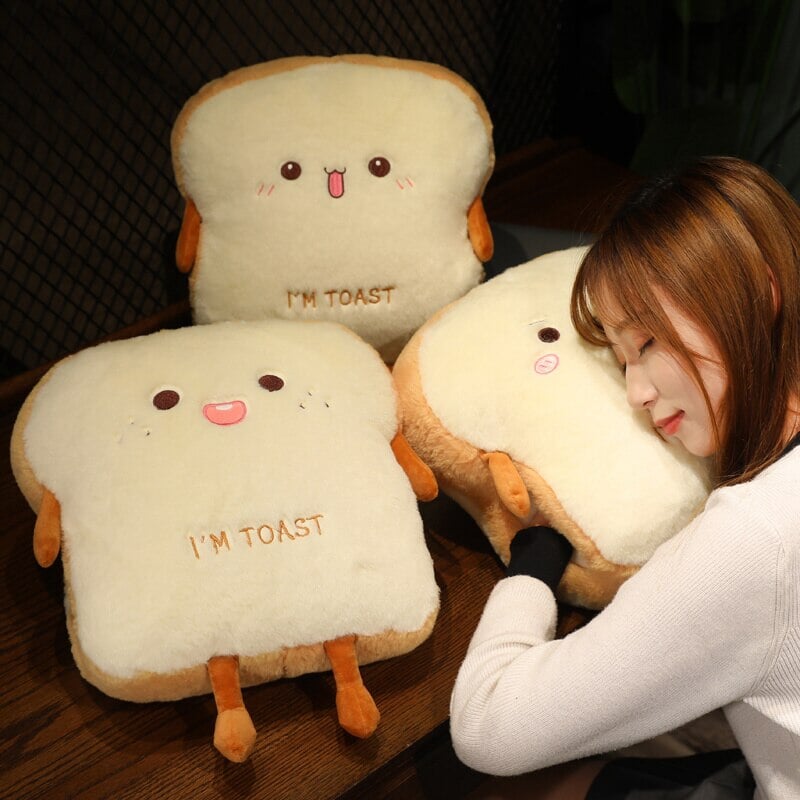 Fluffy Toastie Bread Hand Warmer Plushies - Kawaiies - Adorable - Cute - Plushies - Plush - Kawaii