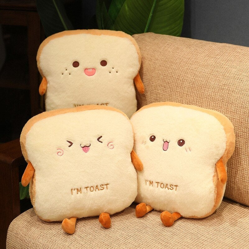Fluffy Toastie Bread Hand Warmer Plushies - Kawaiies - Adorable - Cute - Plushies - Plush - Kawaii