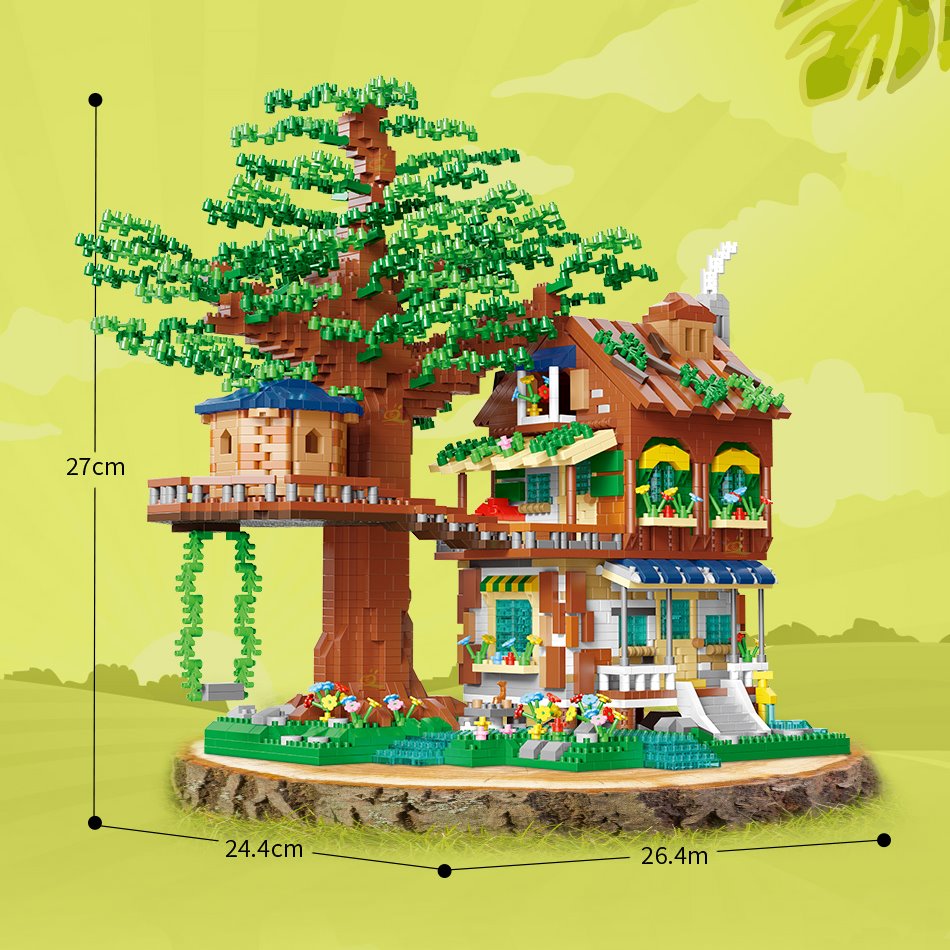 Forest Tree House Hotel Nano Building Blocks - Kawaiies - Adorable - Cute - Plushies - Plush - Kawaii