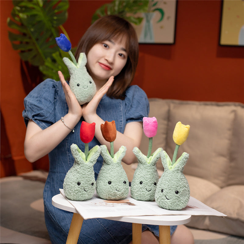 Friendly Cuddly Tulip 22cm Flower Pot Plushie Collection - Kawaiies - Adorable - Cute - Plushies - Plush - Kawaii
