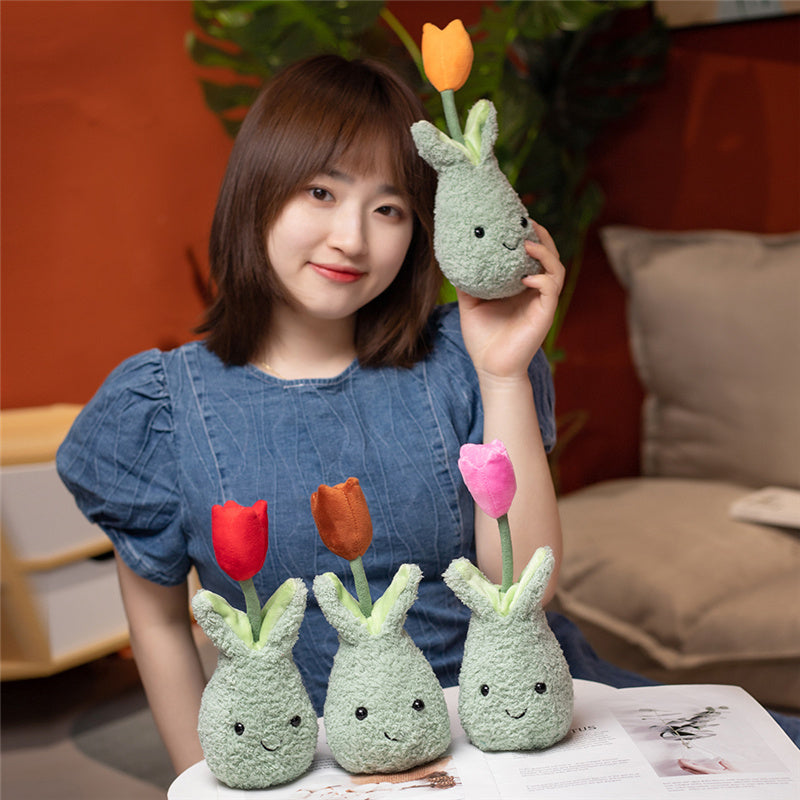 Friendly Cuddly Tulip 22cm Flower Pot Plushie Collection - Kawaiies - Adorable - Cute - Plushies - Plush - Kawaii