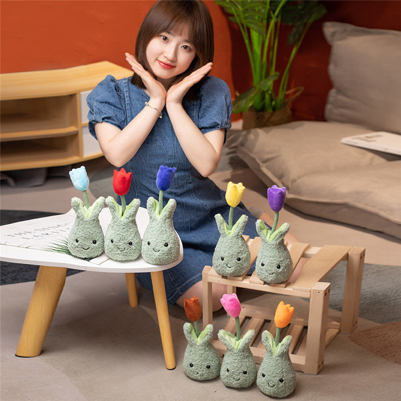 Friendly Cuddly Tulip 22cm Flower Pot Plushie Collection - Kawaiies - Adorable - Cute - Plushies - Plush - Kawaii