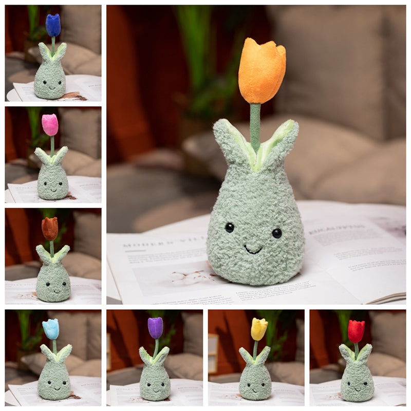 Friendly Cuddly Tulip 22cm Flower Pot Plushie Collection - Kawaiies - Adorable - Cute - Plushies - Plush - Kawaii