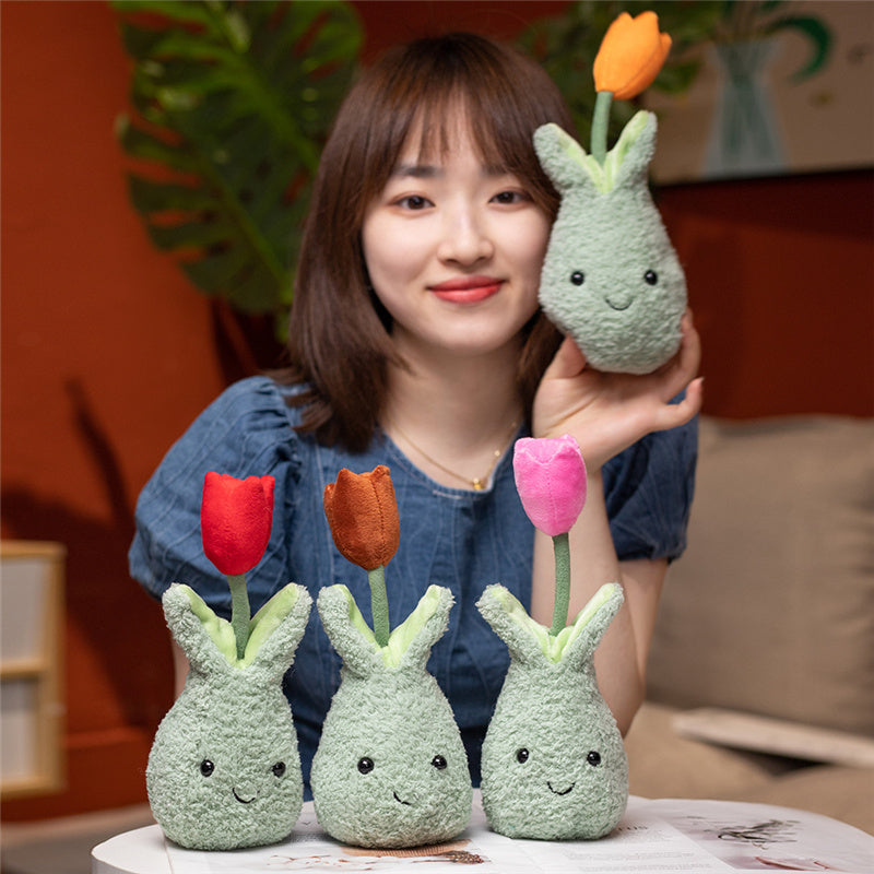 Friendly Cuddly Tulip 22cm Flower Pot Plushie Collection - Kawaiies - Adorable - Cute - Plushies - Plush - Kawaii