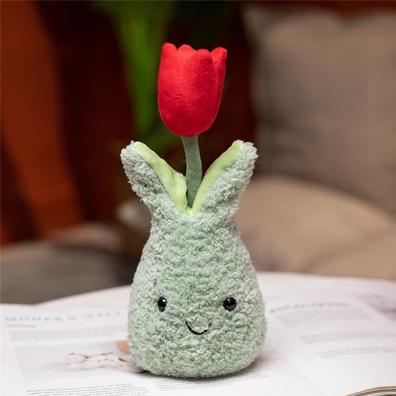 Friendly Cuddly Tulip 22cm Flower Pot Plushie Collection - Kawaiies - Adorable - Cute - Plushies - Plush - Kawaii