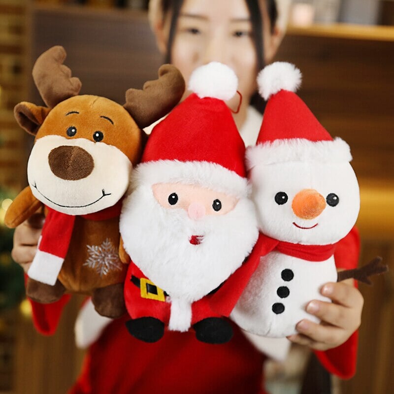 Friendly Santa Reindeer Snowman Plushies - Kawaiies - Adorable - Cute - Plushies - Plush - Kawaii