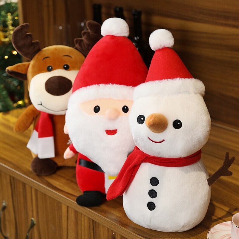 Friendly Santa Reindeer Snowman Plushies - Kawaiies - Adorable - Cute - Plushies - Plush - Kawaii