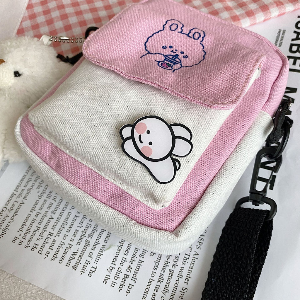 Funny Bunny Canvas Side Bag - Kawaiies - Adorable - Cute - Plushies - Plush - Kawaii