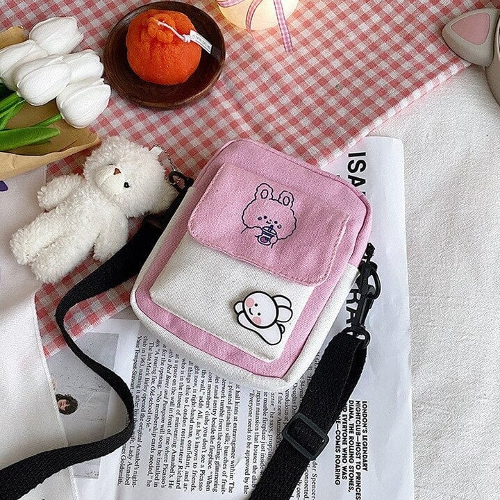Funny Bunny Canvas Side Bag - Kawaiies - Adorable - Cute - Plushies - Plush - Kawaii