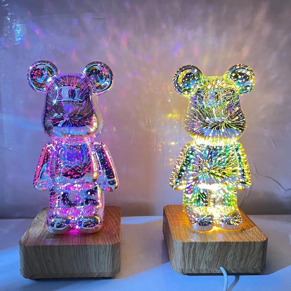 Galaxy Fireworks Standing Bear Night Light - Kawaiies - Adorable - Cute - Plushies - Plush - Kawaii