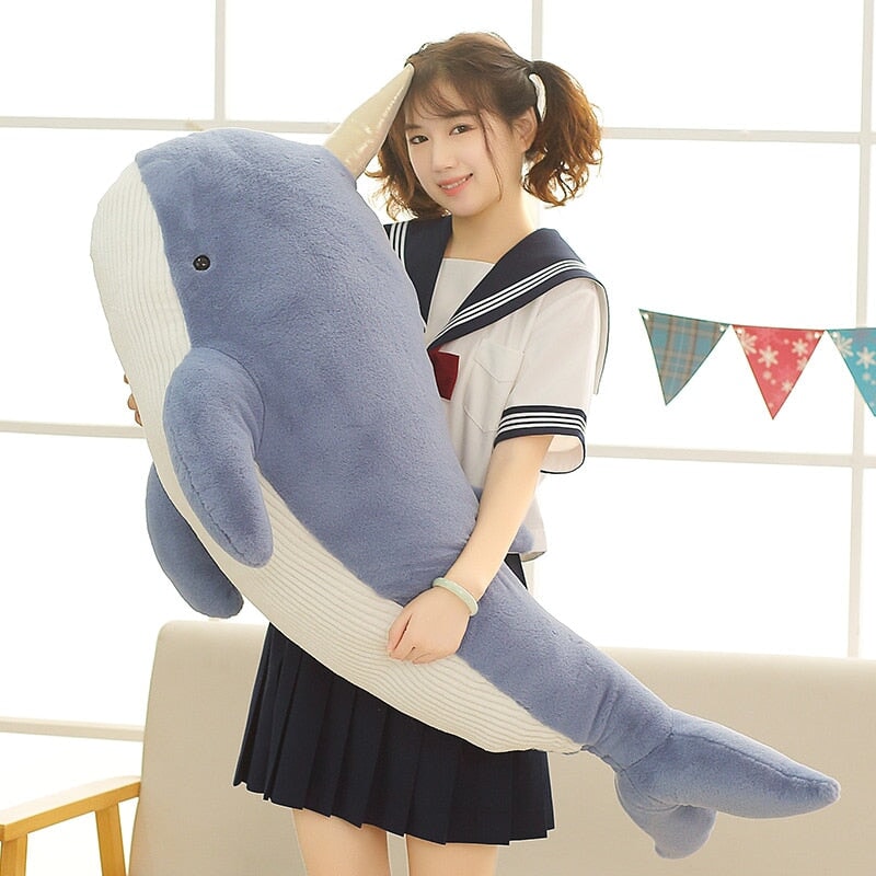 Giant Blue Pink Narwhal Plushies - Kawaiies - Adorable - Cute - Plushies - Plush - Kawaii