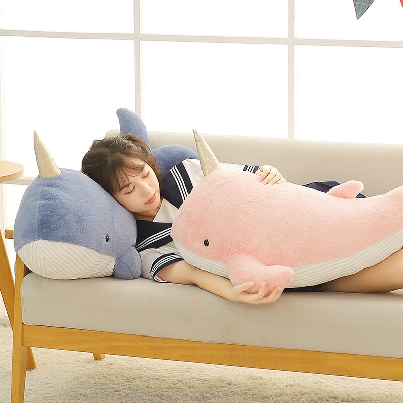 Giant Blue Pink Narwhal Plushies - Kawaiies - Adorable - Cute - Plushies - Plush - Kawaii