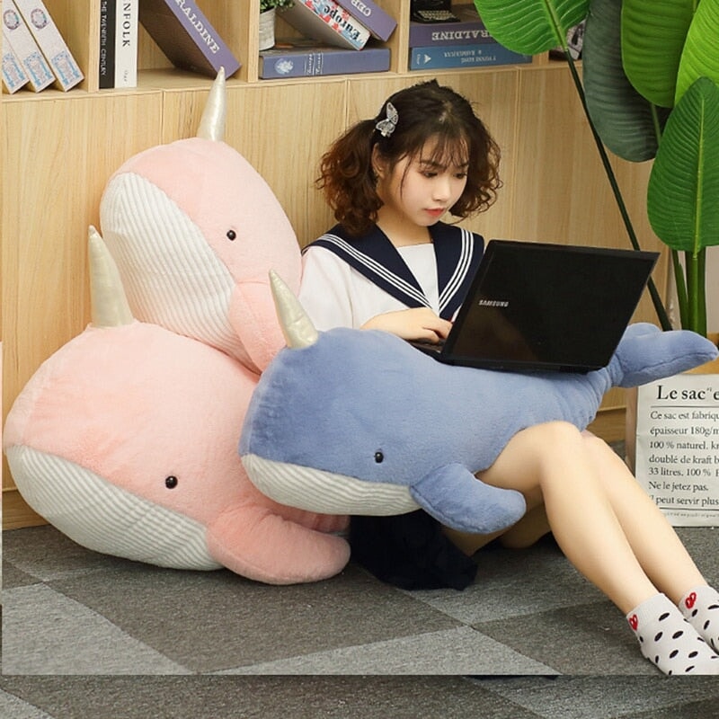 Giant Blue Pink Narwhal Plushies - Kawaiies - Adorable - Cute - Plushies - Plush - Kawaii