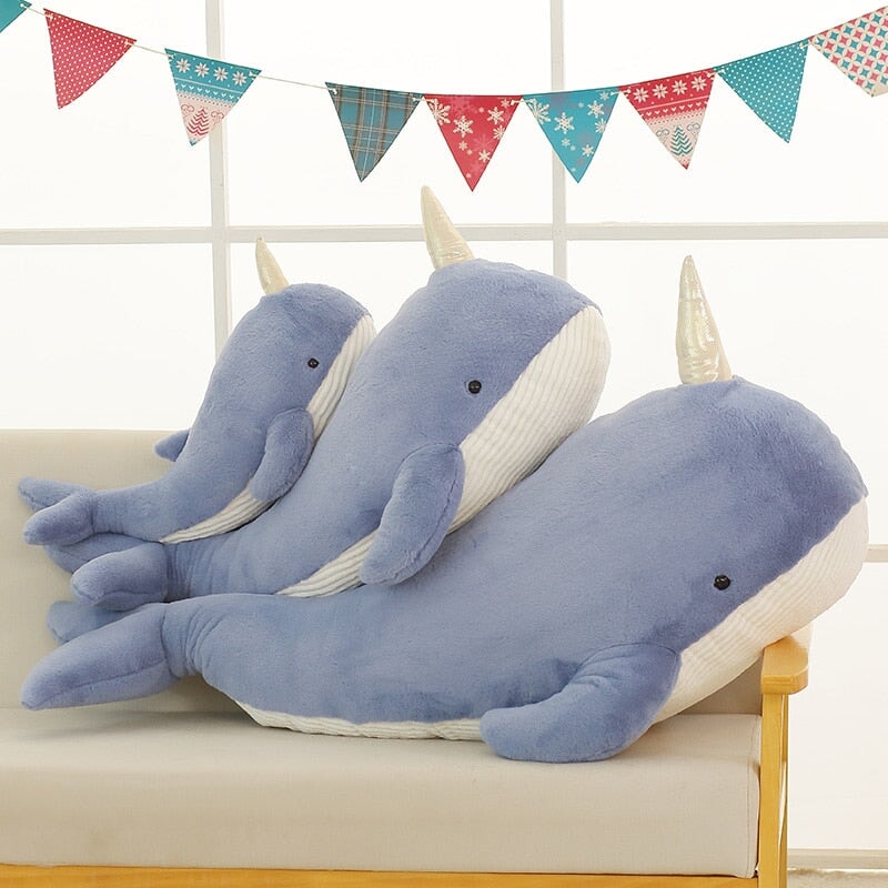 Giant Blue Pink Narwhal Plushies - Kawaiies - Adorable - Cute - Plushies - Plush - Kawaii