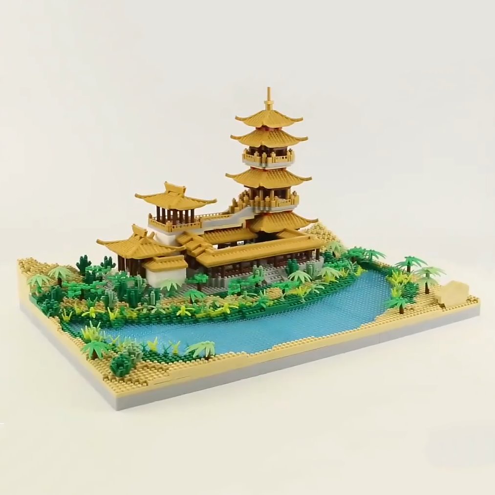 Golden Pagoda Temples Lake Village Nano Building Set - Kawaiies - Adorable - Cute - Plushies - Plush - Kawaii