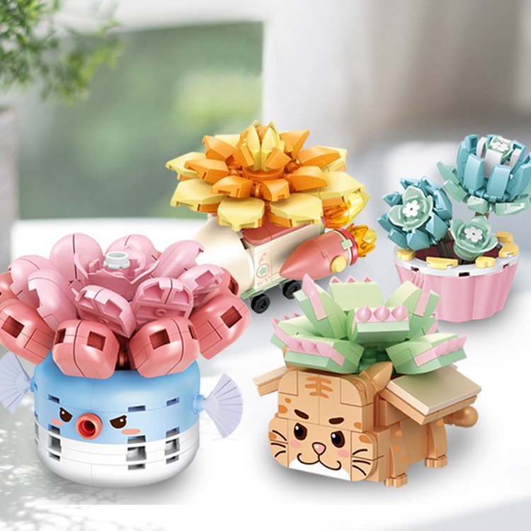 Growing Cute Flowers on Kawaii Pot Building Set - Kawaiies - Adorable - Cute - Plushies - Plush - Kawaii