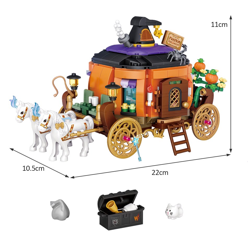 Halloween Hut & Carriage Nano Building Blocks Collection - Kawaiies - Adorable - Cute - Plushies - Plush - Kawaii