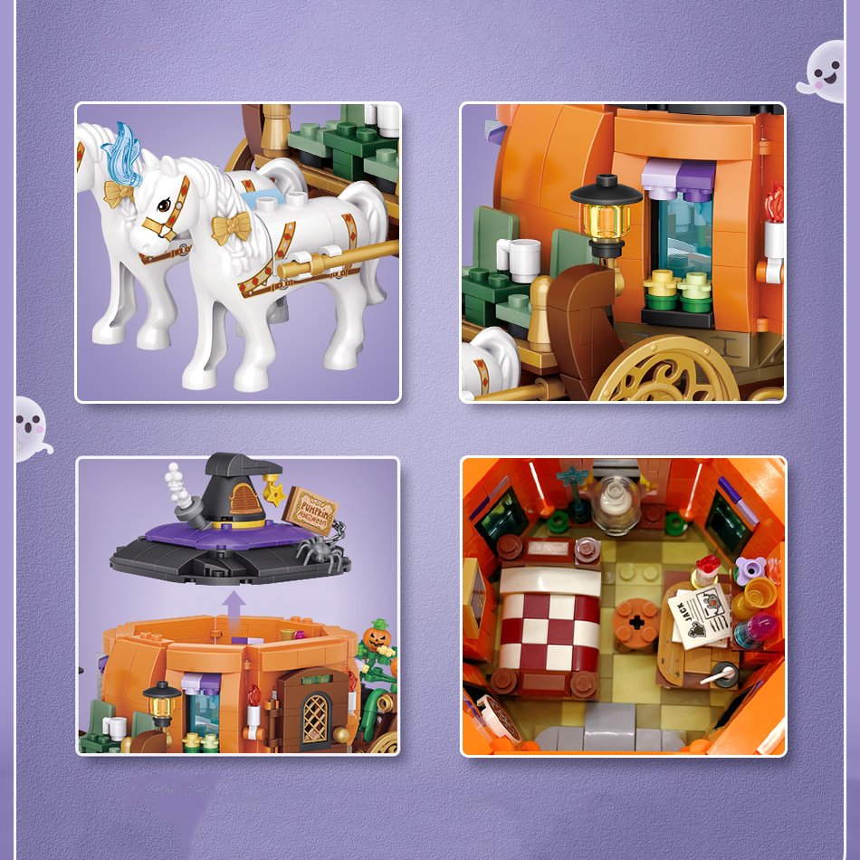 Halloween Hut & Carriage Nano Building Blocks Collection - Kawaiies - Adorable - Cute - Plushies - Plush - Kawaii