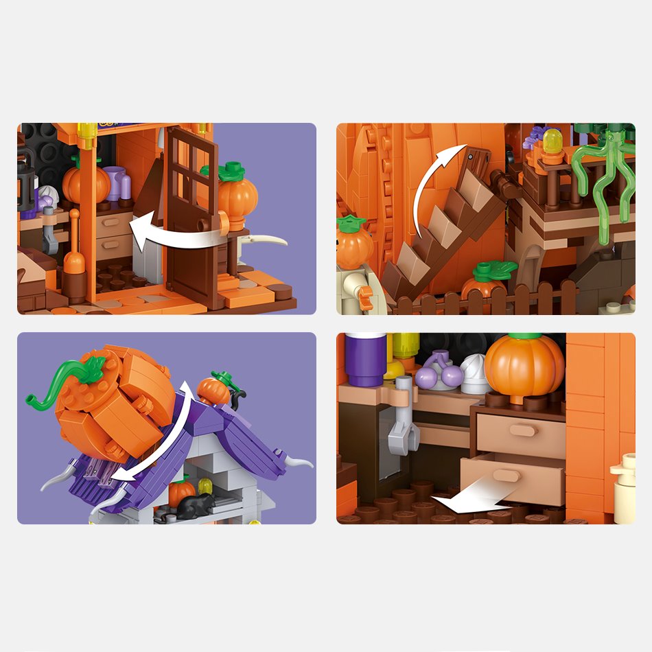 Halloween Hut & Carriage Nano Building Blocks Collection - Kawaiies - Adorable - Cute - Plushies - Plush - Kawaii
