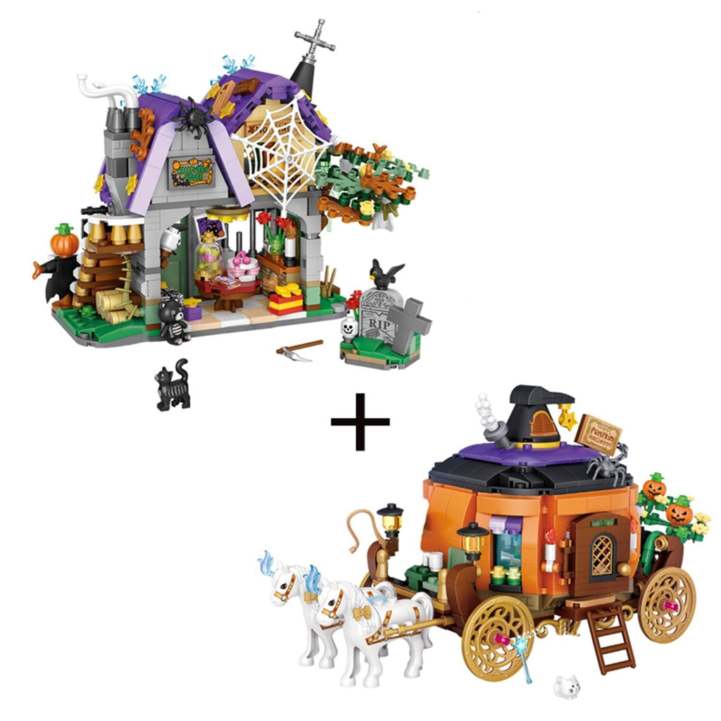 Halloween Hut & Carriage Nano Building Blocks Collection - Kawaiies - Adorable - Cute - Plushies - Plush - Kawaii