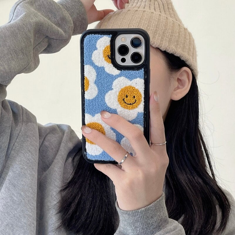 Happy Daisy Flower Plush iPhone Case - Kawaiies - Adorable - Cute - Plushies - Plush - Kawaii